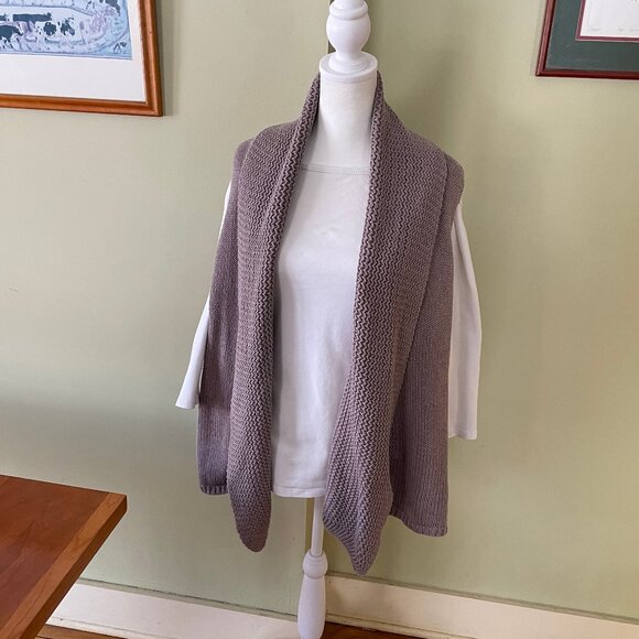 Cotton Knit Mauve Cascading Vest (Large) - Picture 1 of 10